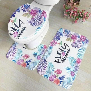 Planet Gates 13 3Pcs/set Bathroom Mat Set Toilet Rug Ocean World Flannel Anti Slip Bath Mat Rugs Home Decor Bathroom Products
