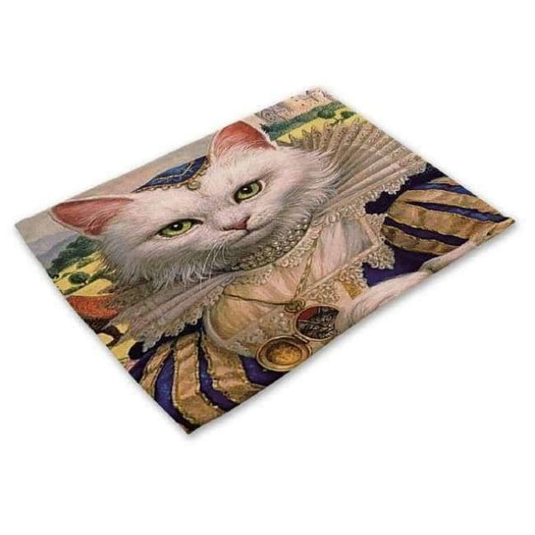 Planet Gates 13 / 42X32CM Designs Cartoon Cat Table Mats For Dining Table Mermaid King Bowl Tableware Pad Coaster Kitchen Accessories Retro