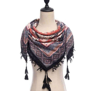Planet Gates 13-black New brand women scarf square cotton shawls and wraps lady pashmina Tassels Bohemia foulard winter female bandana hijabs