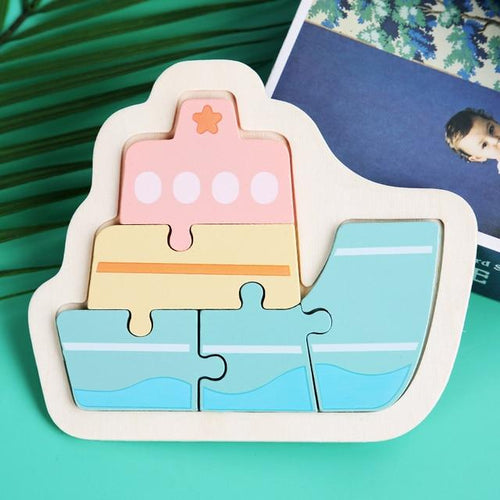 Planet Gates 13 / China 3D Wooden Puzzle Toys For Children Cartoon Animal Vehicle Wood PuzzlesJigsaw Intelligence Kid Baby Early Educational Toys Gifts
