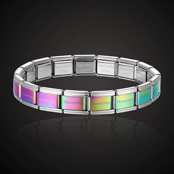 Planet Gates 13 / Each  1CM All 18PCS Theresa brand namination jewelry popular style stainless steel bracelet letter and stretch fashion bangle for everybody jewelry