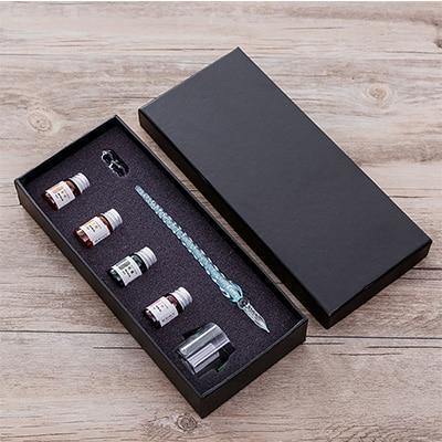 Planet Gates 13 Glass Dip Pen Signature Pen Fountain Pens Bussiness Offices School Stationery Gift Set Pen + Ink Set
