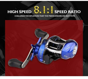 Planet Gates 13 / Left Hand / China 8.1:1 Ratio Dual Brake System Baitcasting Reel 8kg Drag Power 12+1 BB Lure Fishing Reel for Saltwater Fishing Wheel
