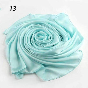 Planet Gates 13 Light Blue / One Size Women Spring Silk Scarf Soft Smooth Solid Color Long Shawl Summer Beach Cover-Up Wraps Sun-Protective Scarves 90*180