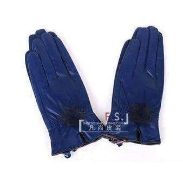 Planet Gates 13 / One Size 15 off Color genuine leather gloves female sheepskin gloves women's thin thermal mink hair ball 2017 new