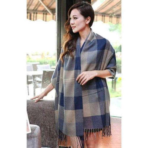 Planet Gates 13 / One Size Women's Winter Stole Plaid Scarves Tippet Wraps Brand Ladies Scarf Women Classic Neckerchief Shawls and Scarves