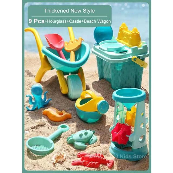 Planet Gates 13 Pcs New Thicken / China Children Beach Toys 17 Pcs Kit Baby Summer Digging Sand Tool with Shovel Water Game Play Outdoor Toy Set Sandbox for Boys Girls