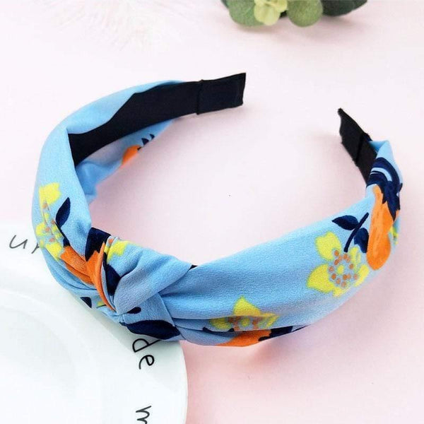 Printed Scrunchies Turban Top Knotted Elastic Hairband Hair Accessories For Girls No Slip Stay Head Band Hair Band For Women
