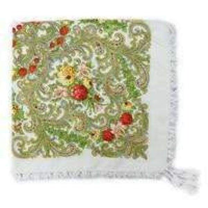 Planet Gates 13 white green Fashion woman Scarf square scarves short tassel floral printed Women Wraps Winter lady shawls free shipping-03