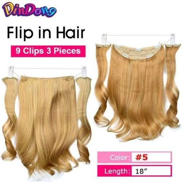Planet Gates #130 / 24inches Synthetic Flip In Hair Wavy Clip in Hair Extensions 3/4 Half Wig 3 Styles 50 Colors Available Premium Heat Resistant