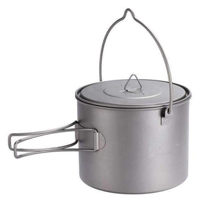Planet Gates 1300ml(44.4oz) Titanium Pot With Hang Foldable Handle For Outdoor Camping Cookware Picnic Hang Pot Ultralight 1100ml 1300ml 1600ml 2000ml