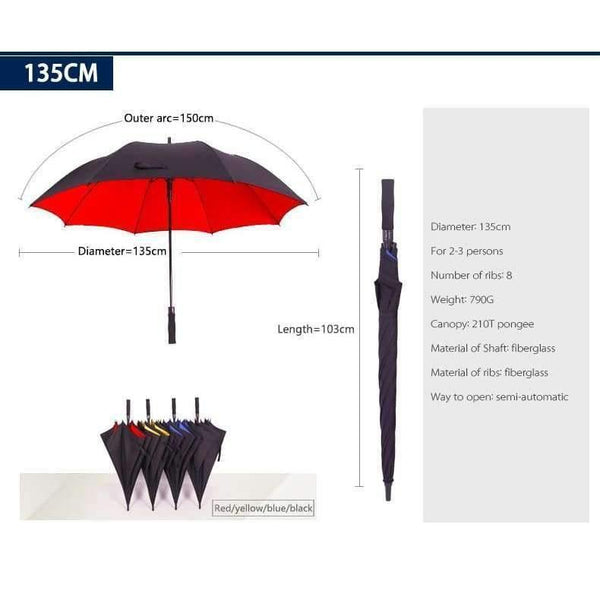 Planet Gates 130cm large umbrella male golf rain umbrella windproof double-layer auto-open long handle umbrella female male