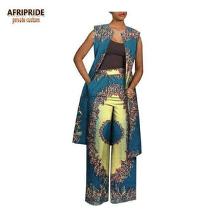 Planet Gates 130J / XXS Summer autumn pants women set AFRIPRIDE sleeveless knee-length top+full length pants women set A1826022