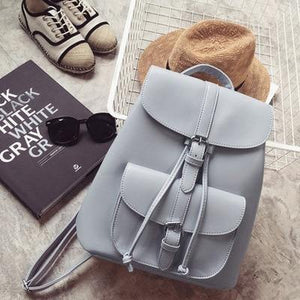 Planet Gates 1320b Trendy Female Drawstring PU Leather Backpacks Teenage Girls Small School Bags Women High Quality Casual Rucksack