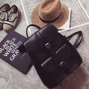 Planet Gates 1320c Trendy Female Drawstring PU Leather Backpacks Teenage Girls Small School Bags Women High Quality Casual Rucksack