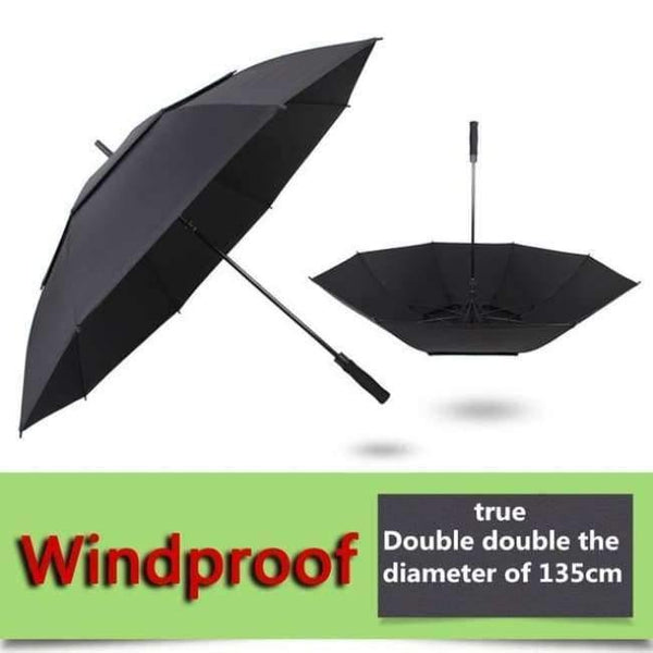 Planet Gates 135 Windproof black / China Golf umbrella men strong windproof Semi automatic long umbrella large man and women's Business umbrellas mens Custom logo