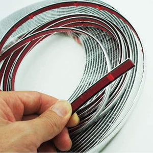 Planet Gates 13M Silver Car Chrome Styling Decoration Moulding Trim Strip Tape Auto DIY Protective Sticker 6mm 8mm 10mm 12mm 15mm 20mm 30mm