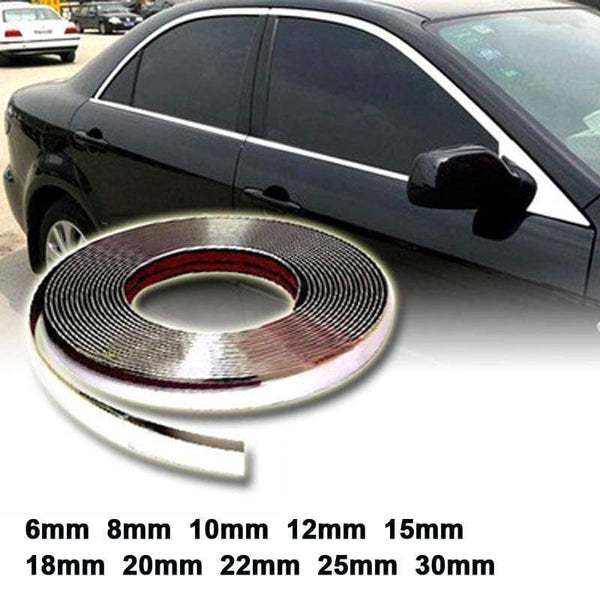 Planet Gates 13M Silver Car Chrome Styling Decoration Moulding Trim Strip Tape Auto DIY Protective Sticker 6mm 8mm 10mm 12mm 15mm 20mm 30mm