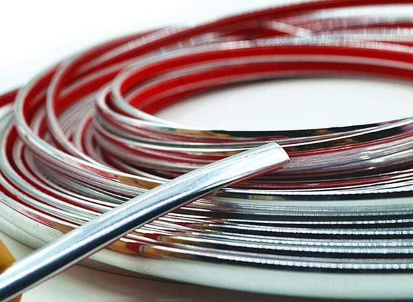 Planet Gates 13M Silver Car Chrome Styling Decoration Moulding Trim Strip Tape Auto DIY Protective Sticker 6mm 8mm 10mm 12mm 15mm 20mm 30mm