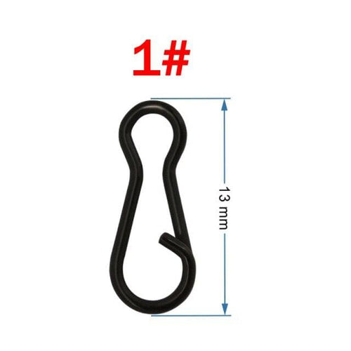Planet Gates 13mm 50pcs Fishing Snap Clips Quick Connector Change Carp Fishing Terminal Tackle Link matte black for Carp Rig Accessories