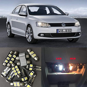 Planet Gates 13pcs Bright Auto Interior LED Light Bulbs White Canbus Kit For 2014 Volkswagen VW Jetta 6 MK6 VI Map Dome Vanity Mirror Lamp