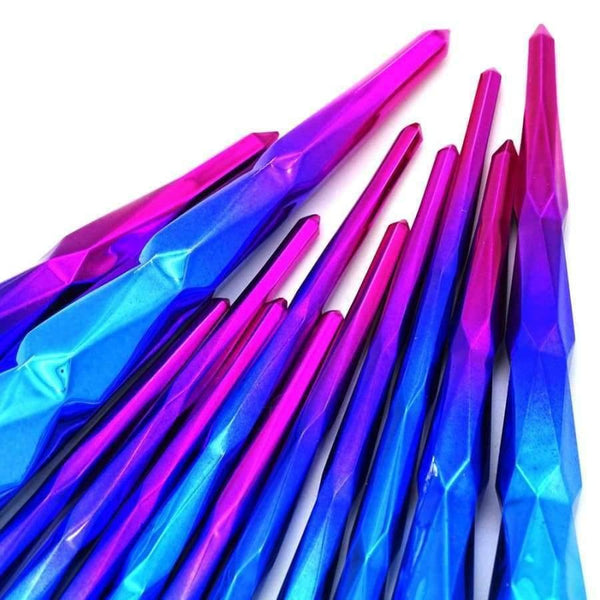 Planet Gates 13Pcs Unicorn Diamond Makeup Brush Set Mermaid Foundation Powder Cosmetics Rainbow Eyeshadow Face Kabuki Make Up Brush Tools Kit