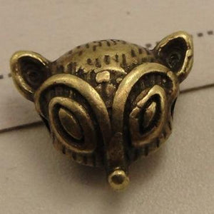 Planet Gates 13x11MM 100 Pieces/Lot Metal Alloy Animal Fox Lion Owl Leopard Head Beads for Bracelet Jewelry Making