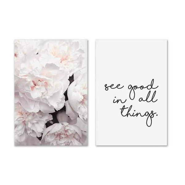 Planet Gates 13x18cm No Frame / 03 Scandinavian Style Peony Flower Canvas Print Large Wall Art Posters and Prints Quote Poster Flower Wall Pictures for Living Room