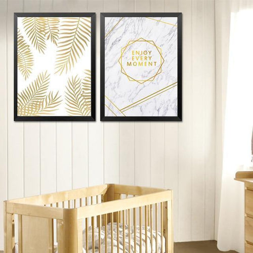 Modern Minimalist Art Gold Leaf And Alphanumeric Painting Poster Print Canvas Painting Picture Home Wall Art Decoration Custom