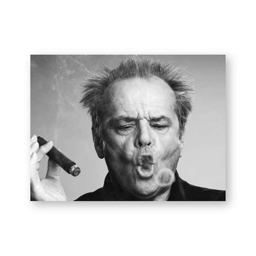 Jack Nicholson Cigar Poster Wall Art Print Picture Black and white Canvas Painting for Living Room Modern Home Decoration