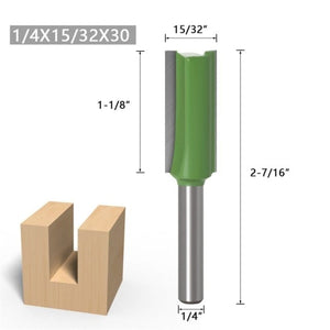 Planet Gates 14 1/4 Inch 6mm Shank Straight Bit Milling Cutter Single Double Flute Wood Cutters Tungsten Carbide Router Bit Woodworking Tool Set