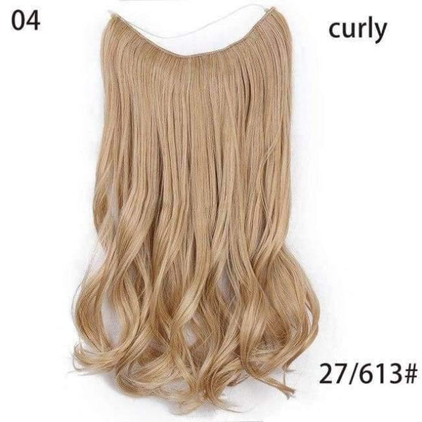 Planet Gates #14 / 22inches Fish Line Hairpieces 22'' Invisible Wire No Clips in Hair Extensions Secret Silky Straight Synthetic Hairs 100g/pic