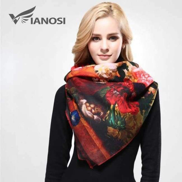 Planet Gates 14 / China / 185CM X 65CM Newest Design Bandana Printing Winter Scarf Women Shawls Thicken Warm Scarves Wool Brand Scarf Woman Wrap VA070