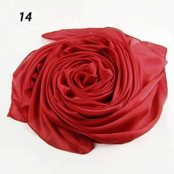 Planet Gates 14 Deep Red / One Size Women Spring Silk Scarf Soft Smooth Solid Color Long Shawl Summer Beach Cover-Up Wraps Sun-Protective Scarves 90*180