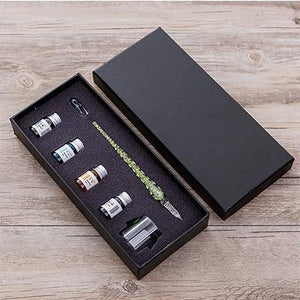 Planet Gates 14 Glass Dip Pen Signature Pen Fountain Pens Bussiness Offices School Stationery Gift Set Pen + Ink Set