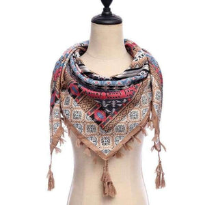 Planet Gates 14-hkaki New brand women scarf square cotton shawls and wraps lady pashmina Tassels Bohemia foulard winter female bandana hijabs