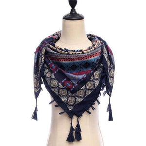 Planet Gates 14-navy New brand women scarf square cotton shawls and wraps lady pashmina Tassels Bohemia foulard winter female bandana hijabs