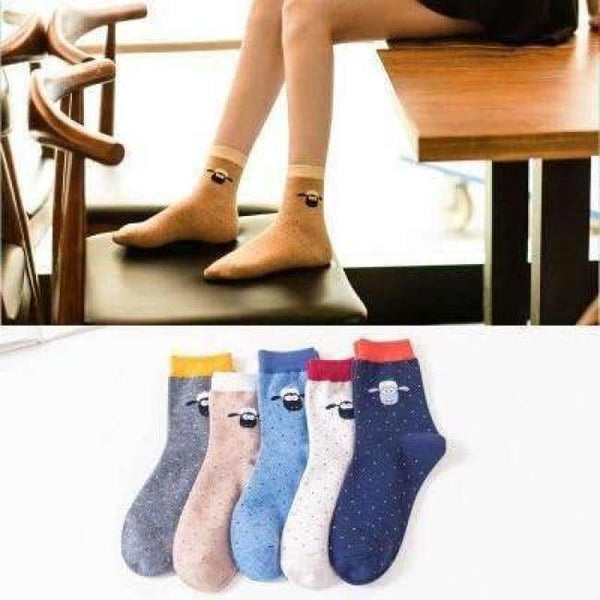 Planet Gates 14 / One Size 5pairs Winter Autumn Women Cotton cartoon Socks Female girl Cute warm funny Sock pattern calcetines gifts dropshipping