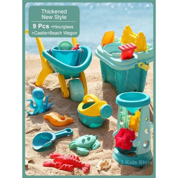 Planet Gates 14 Pcs Full Thicken / China Children Beach Toys 17 Pcs Kit Baby Summer Digging Sand Tool with Shovel Water Game Play Outdoor Toy Set Sandbox for Boys Girls