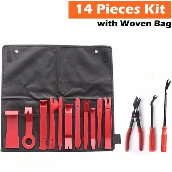 Planet Gates 14 Pcs Kit Car Repair Disassembly Tools Kit Car DVD Stereo Refit Kits Interior Plastic Trim Panel Dashboard Installation Removal Tool