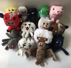 14 Pcs / Set Minecrafted World Stuffed Plush Toys Doll Zombie Bat Squid Mooshroom Enderman Ocelot Pig Sheep Children Gifts Toys