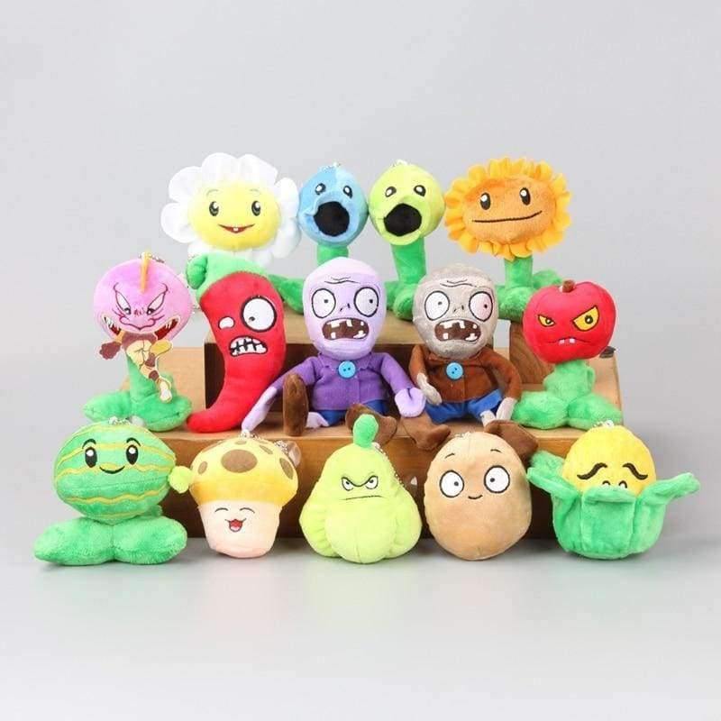 Planet Gates 14 Pcs/Set PVZ Plants VS Zombies Soft Plush Toy Dolls Kids  Gift 9-16 CM
