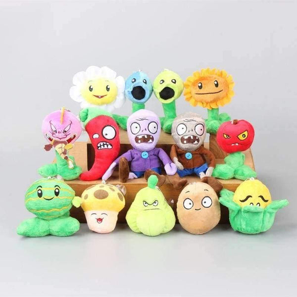 Planet Gates 14 Pcs/Set PVZ Plants VS Zombies Soft Plush Toy Dolls Kids  Gift 9-16 CM