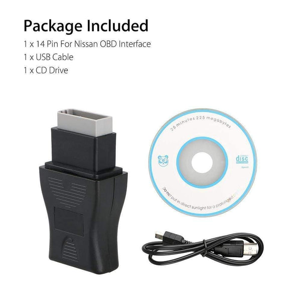 Planet Gates 14 Pin For Nissan Consult Interface Usb Car Diagnostic Obd Fault Code Cable Tool