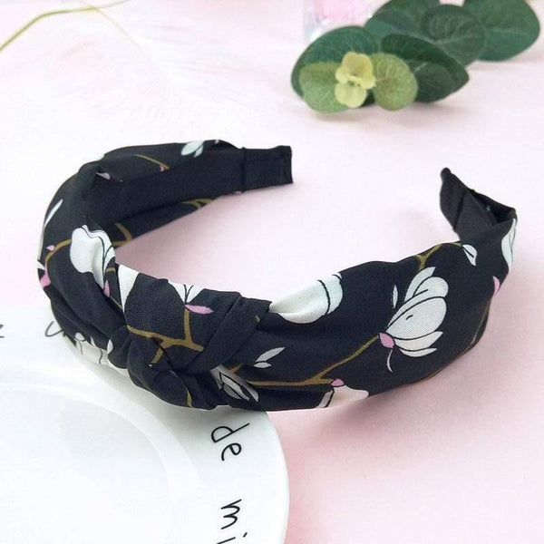 Printed Scrunchies Turban Top Knotted Elastic Hairband Hair Accessories For Girls No Slip Stay Head Band Hair Band For Women