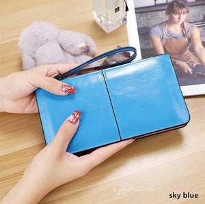 Planet Gates 14 Women wallets Candy Oil Leather Wallet Long Design Day Clutch Casual Lady Cash Purse Women Hand Bag Carteira Feminina A4