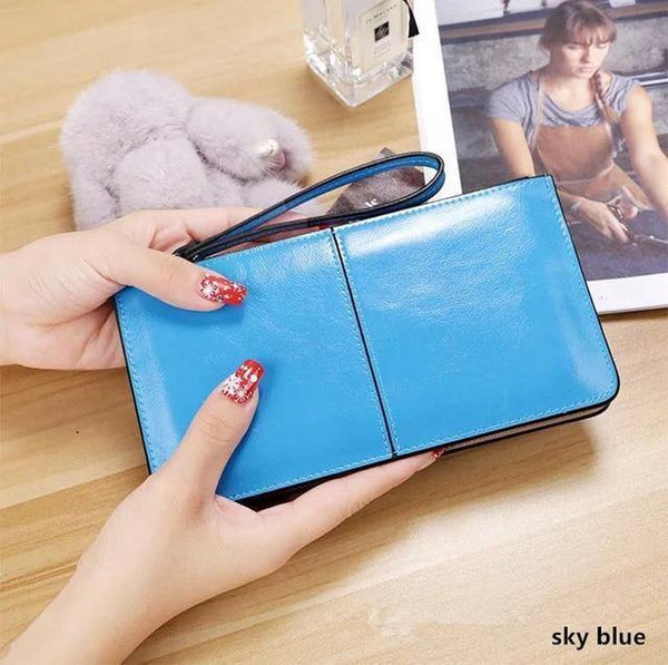 Planet Gates 14 Women wallets Candy Oil Leather Wallet Long Design Day Clutch Casual Lady Cash Purse Women Hand Bag Carteira Feminina A4