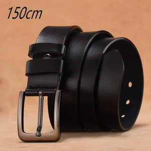 140 170cm Large Size Genuine Leather Men Belt High Quality Cowhide Pin Buckle Male Belts Lengthen Designer Belt for Men's Gifts