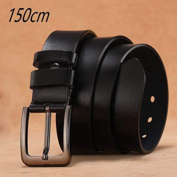 140 170cm Large Size Genuine Leather Men Belt High Quality Cowhide Pin Buckle Male Belts Lengthen Designer Belt for Men's Gifts