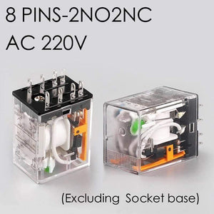 Planet Gates 141909 AC220V  8pin-2NO2NC LANBOO HH52P MY2NJ Relay Coil General DPDT Micro Mini Electromagnetic Relay Switch With Socket Base LED AC 220V DC 12V